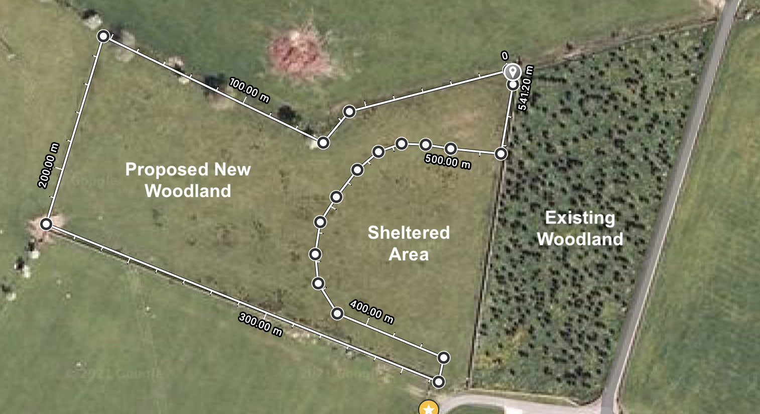 Map of Proposed Woodland Site