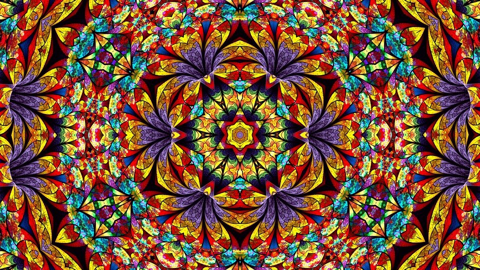 Intricate kaleidoscope of colours